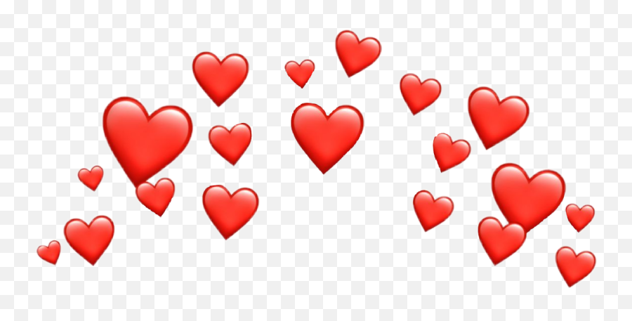Hearts Crown Heart Red Sticker Filter - Heart Emoji Crown Transparent,Red Heart Emoticon