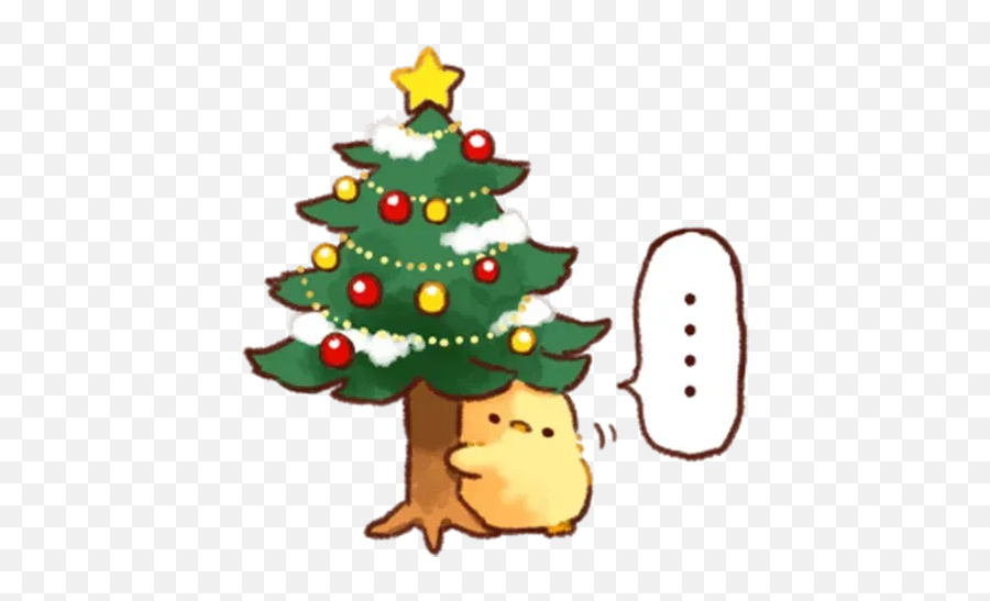 Christmas Chick Sticker Pack - Stickers Cloud Emoji,Christmas Tree Emotions