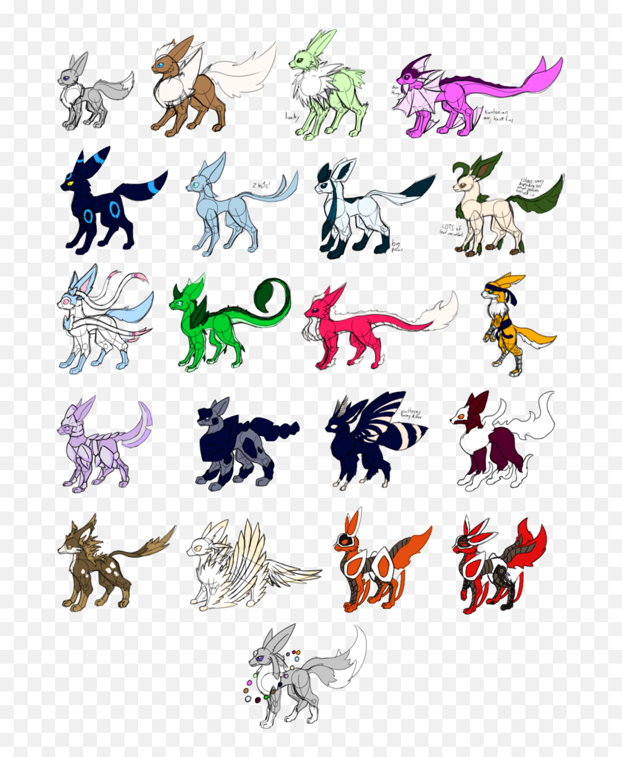 An Eeveelution Sheet I Madeshinies Fandom Emoji,Discord Emojis Uganda Knuckles