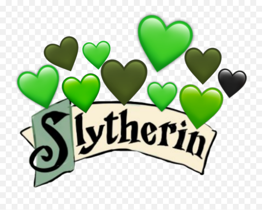 Slytherin Crown Heart Sticker - Decorative Emoji,Slytherin Emoji
