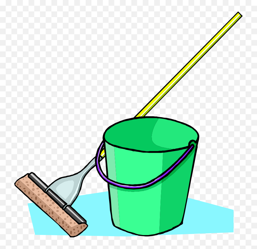 Mop And Bucket Clip Art Free Vector - Chores Png Emoji,Paint Bucket Emoji