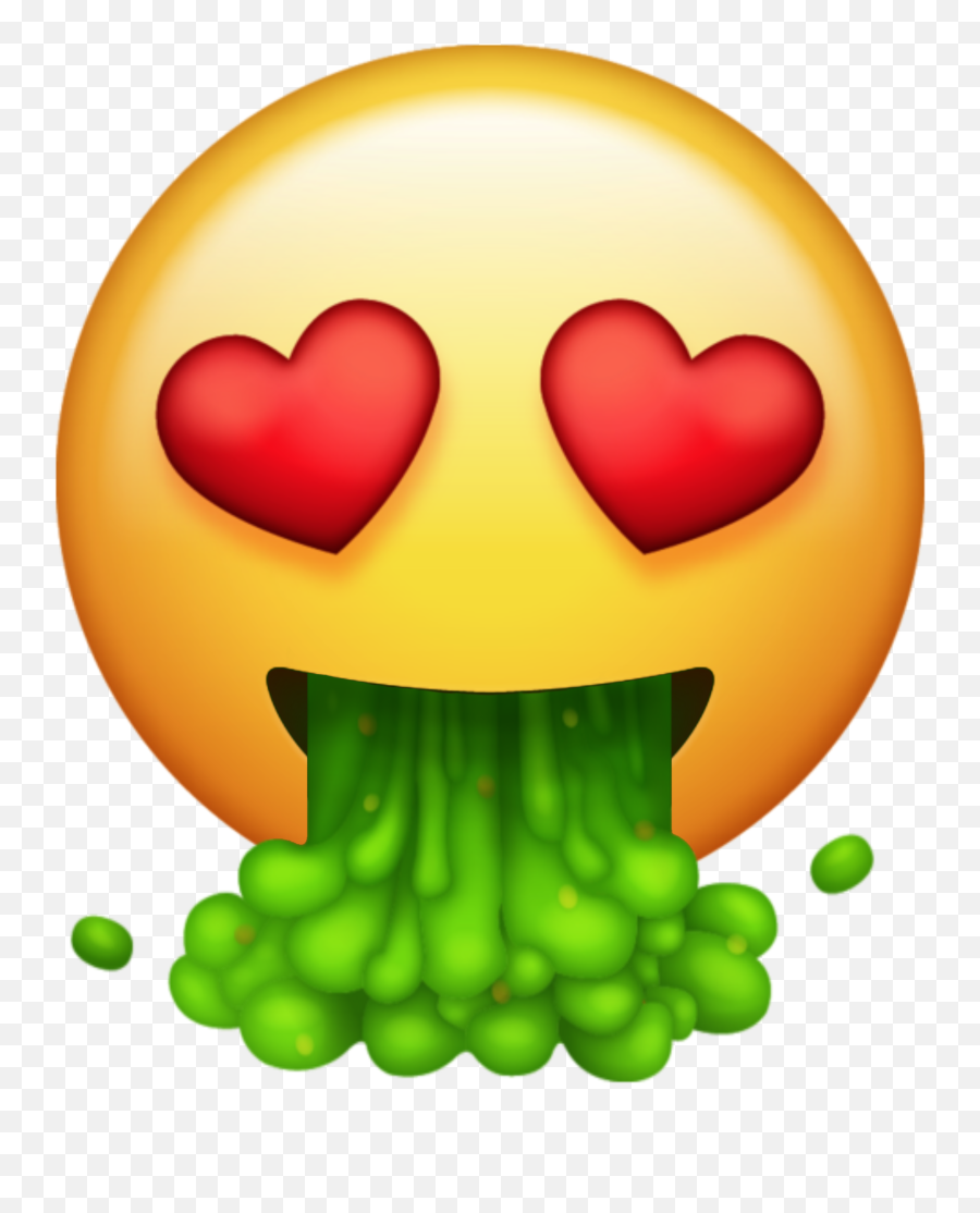 Emoji Hearteyes Heart Sticker By Emmablawrence - Emoji Puke,Vomiting Emoticon