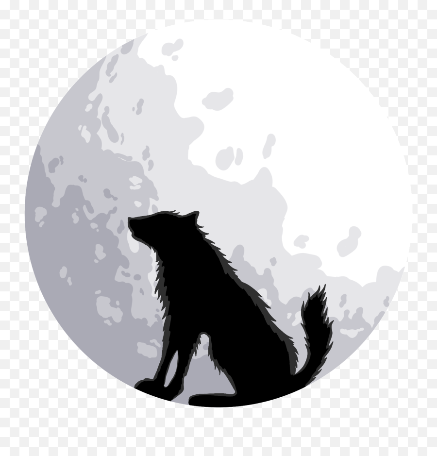 Full Moon Dog Sticker By Russ For Ios Android Giphy Cool - Animated Transparent Wolf Gif Emoji,Emoji Bedding Full