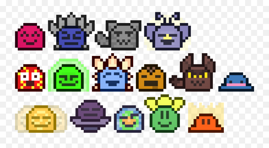 Finally Finished My Pixel Art With All Of The Overworld - Dot Emoji,Hail Emoticon