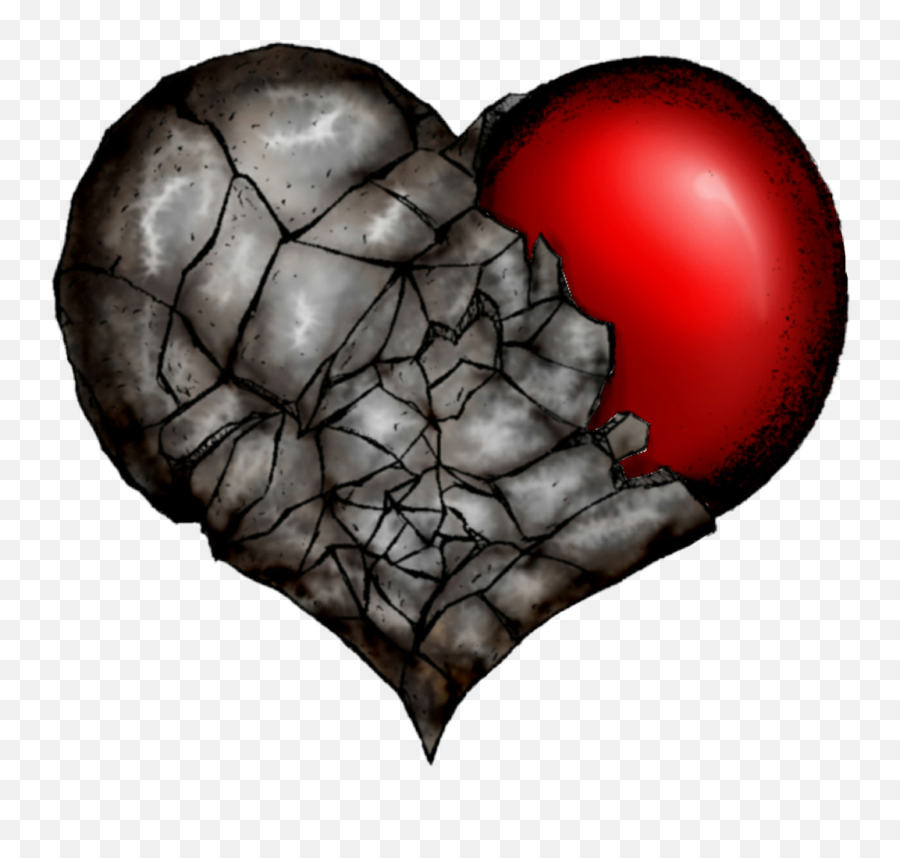 Dark Heart Png - Heart Broken Darkheart Brokenheart Heart Turning To Stone Emoji,Heartbreak Emoji