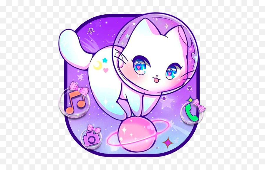 Cute Galaxy Cat Themes U0026 Live Wallpapers U2013 Google Play - Cute Cat Wallpaper Galacy Emoji,Cat Paw Emoji