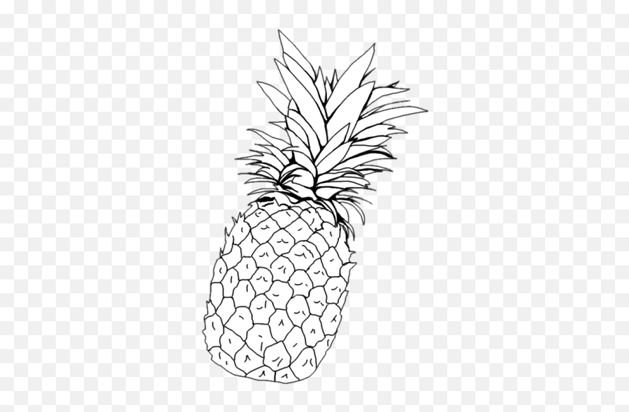 Sticker Pineapple Ananas Sticker - Superfood Emoji,Pineapple Emoji Black White