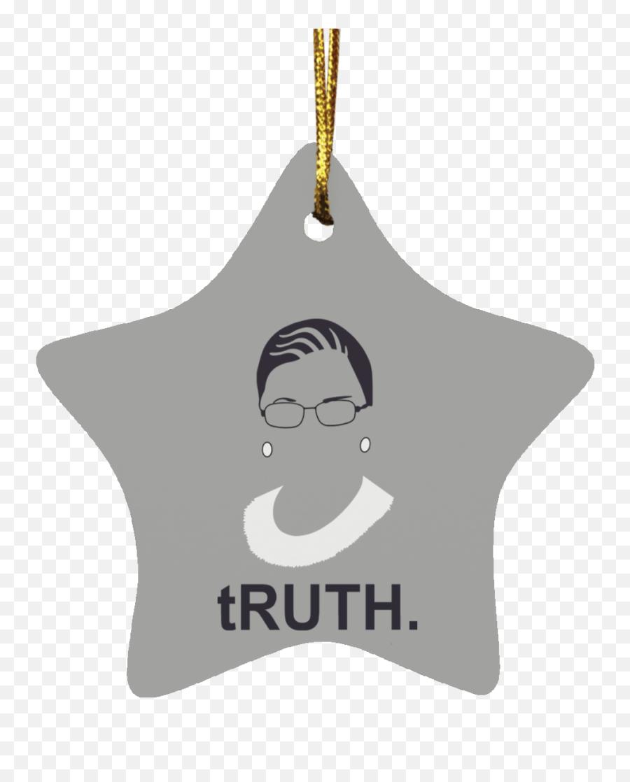 Truth Ruth Bader Ginsburg Ornament Star Ornament - The Happy Emoji,Red Head Thick Moustache Emoticon