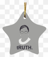 Truth Ruth Bader Ginsburg Ornament Star Ornament - The Happy Emoji,Red Head Thick Moustache Emoticon