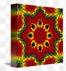 Christmas Kaleidoscope Square Wall Art By Carol F Austin Emoji,Emotion Afghan Crochet