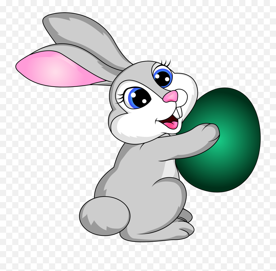 Free Bunny Gif Transparent Download Free Clip Art Free - Cartoon Konijntje Emoji,Rabbit Egg Emoji