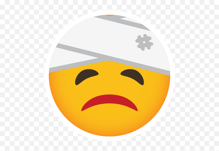Phone Emoji Sticker Injured - Happy,Car Sick Emoji
