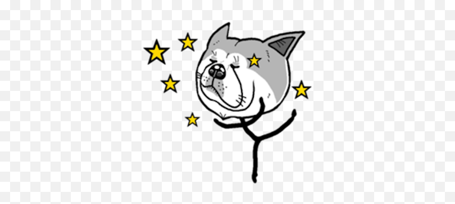 Funny Stick Dog Emoji Sticker By Nguyen Hoang - Team Swag,Dog Emoji Drawing