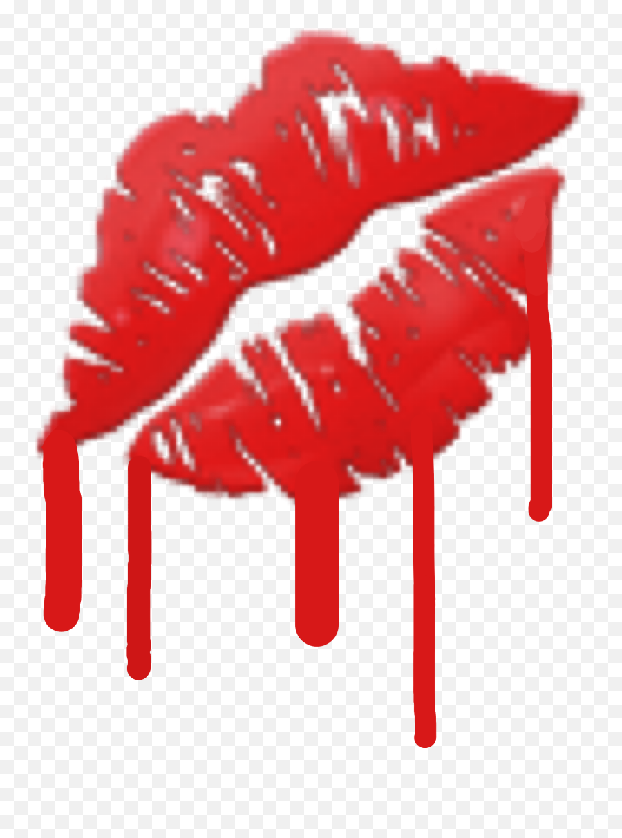 Mouth Blood Emoji Sticker - Kiss Emoji Lips,Blood Emoji