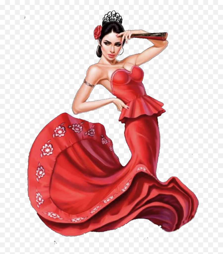 Woman Female Femme Sticker - Floor Length Emoji,Spanish Dancer Emoji