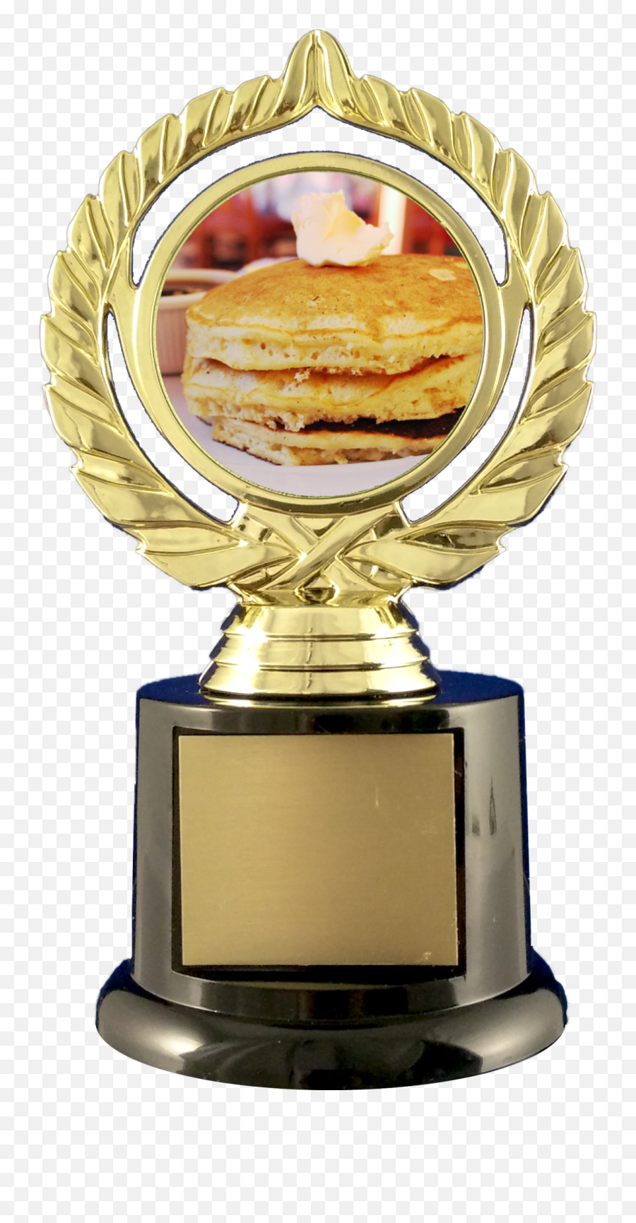 Pancake Trophy On Black Round Base - Trophy Emoji,Emoji Pancake Pan