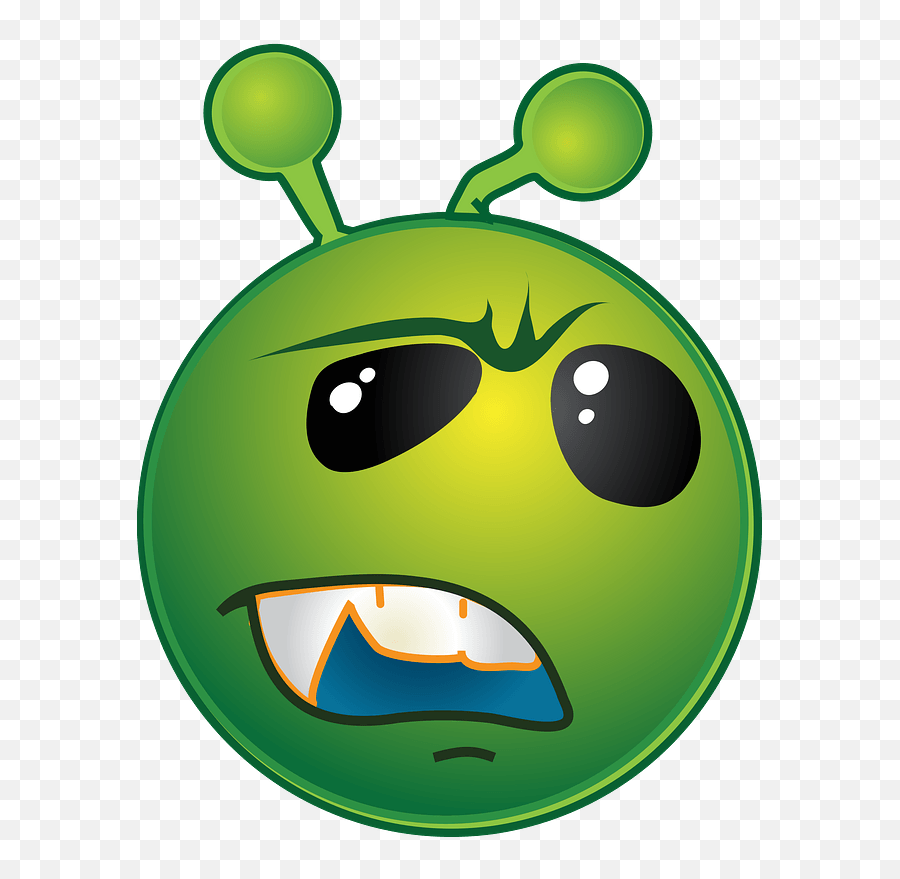 Smiley Green Alien Why Clipart Free Download Transparent - Alien Green Smiley Emoji,Alien Emoticon Use