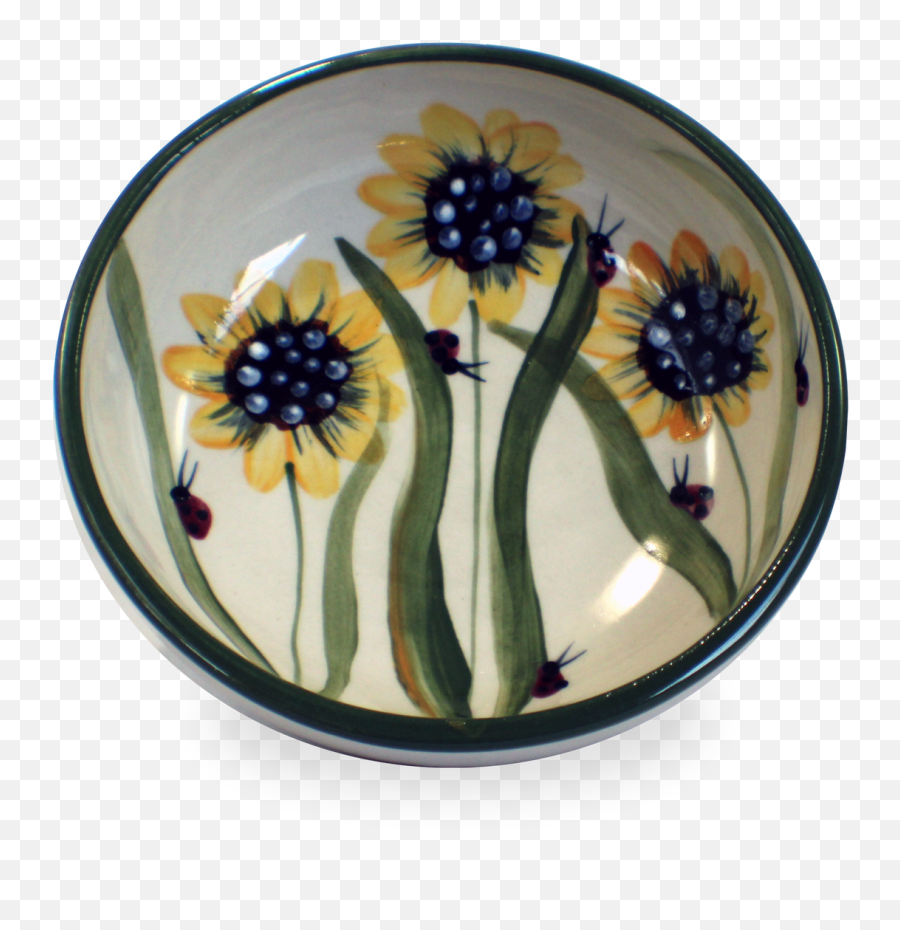 Handpainted Handcrafted Pottery Sunflower Cereal Bowl - Soup Serving Platters Emoji,Soup Bowl Emoji