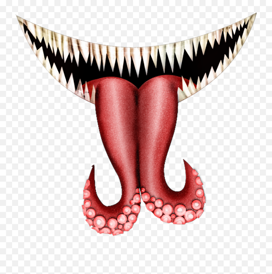 Scary Lips Mouth Tounge Devil Monster Sticker By Wphoet - Scary Mouth Png Emoji,Scared Devil Emoji