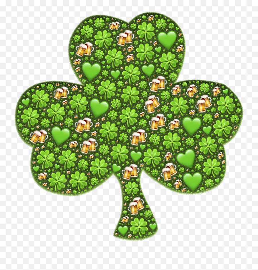 Green Hearts In Shamrock Shape Free - Saint Day In French Emoji,Shamrocks Emotions