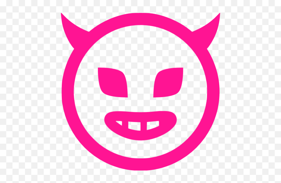 Deep Pink Evil Icon - Portable Network Graphics Emoji,Evil Emoticon >:)