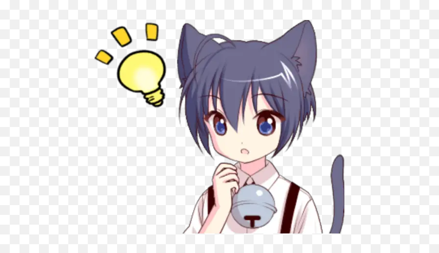Anime Boy Stickers For Whatsapp - Boy Of The Black Cat Which Moves Emoji,Flag Boy Food Tv Emoji