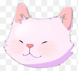 Cute Kawaii Soft Uwu White Cat Sticker - Dot Emoji,Blushing Cat Emoji ...