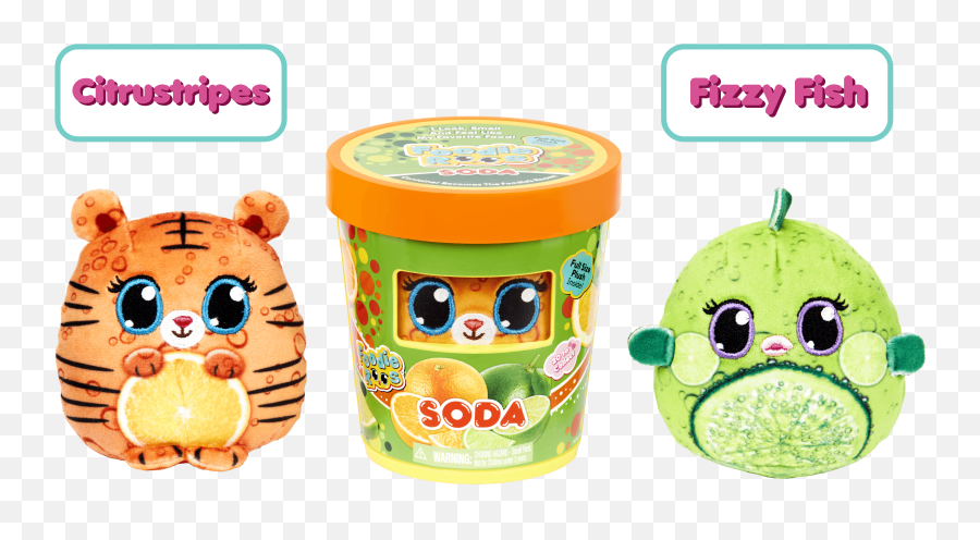 Foodie Roos - Snackaroo Plush Soda Edition Surprise Squeezable Emoji,Emojis Images Doh