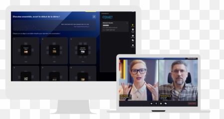 Comet Hybrid Meetings Ang - Technology Applications Emoji,Emoji Quiz Computer And Glasses