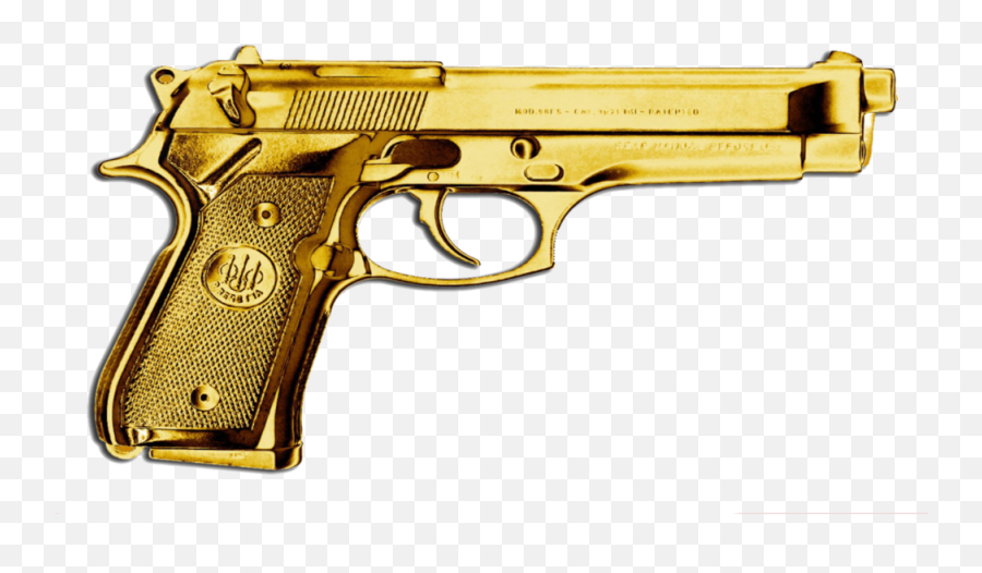 Gold Gun - Golden Gun Hd Emoji,Weapon Emoji