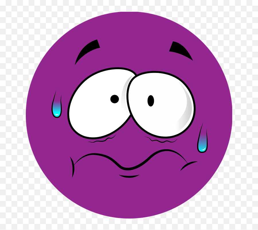 Worry - Bisaya Purple Afraid Face Clipart Emoji,Worried Emoticon