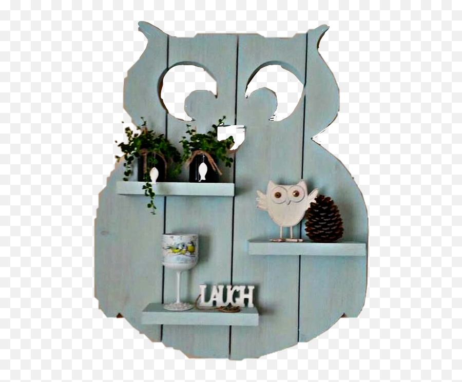 Owl Owls Shelf Blue Sticker By Kimmy Bird Tasset - Wood Emoji,Lauching Crying Emoji