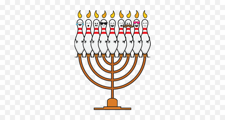 Bowlmojis By Bowlmor Amf - Estrela De Davi Com Candelabro Emoji,Menorah Emoji