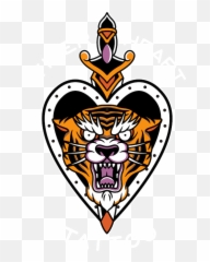 Ashley Gray Tiger Heart Tattoo - Panthera Emoji,Lion Tattoo Rib Cage With Emotion