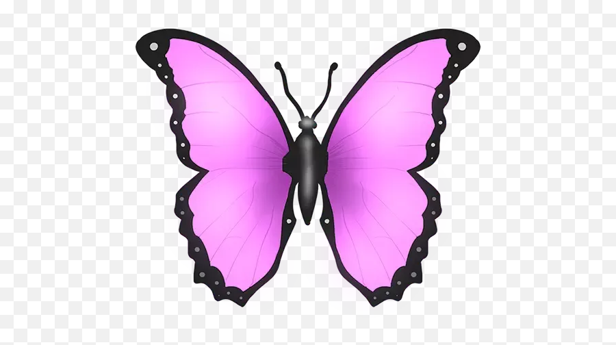 Pink Emoji Stickers For Whatsapp - Lilac Butterfly Emojis Png,Facebook Emoticon Insect