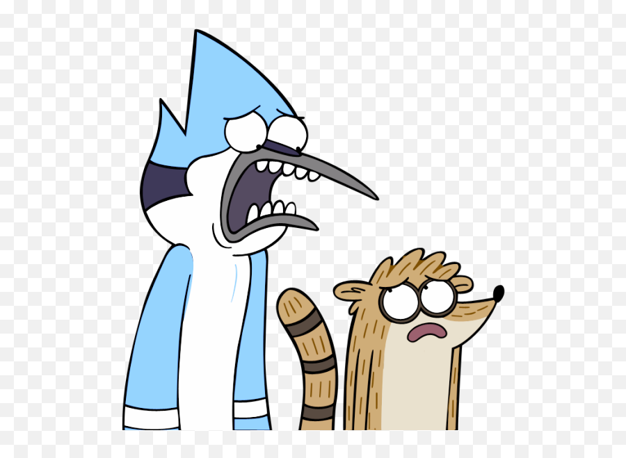 Rigby And Mordecai Looking Eachother - Mordecai And Rigby Mordecai And Rigby Png Emoji,Purim Emoticon