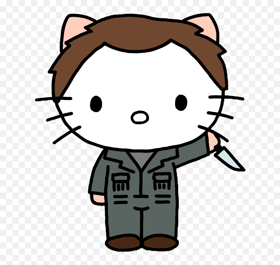 Michaelmyers Hellokitty Sticker Sticker - Fictional Character Emoji,Michael Myers Emoji