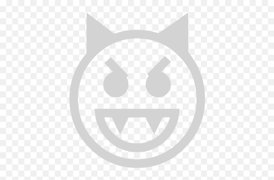 Light Gray Emoticon 25 Icon - Free Light Gray Emoticon Icons Emoji,Devil Emoticon Black And White