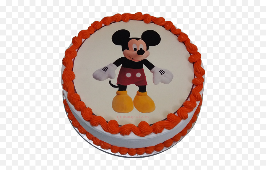 Cartoon Cake Mickey Mouse Cake - Mickey Mouse Photo Cake Design Emoji,Peach Emoji Cake