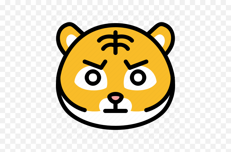 Angry Animal Emoji Irate Tiger Icon - Download On Iconfinder Desenho Do Rosto De Um Porco,Donkey Emoji Android