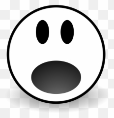 Smiley Face Surprise Clip Art - Scared Face Clipart Black And White Emoji,Surprised Emoji Black And White