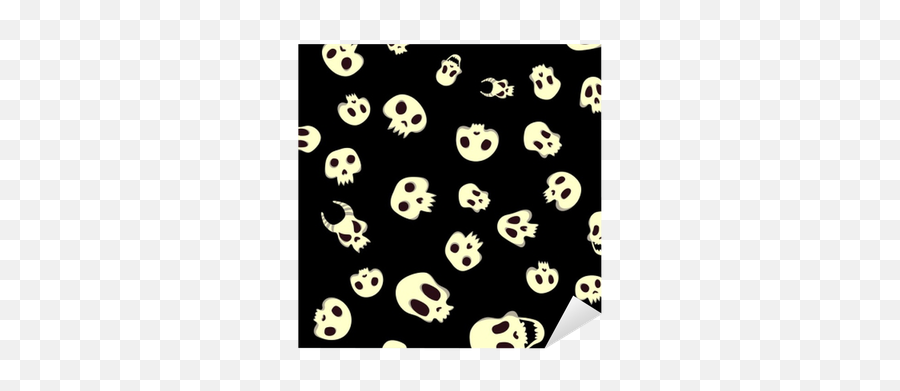 Seamless Halloween Pattern With Skulls Illustration Isolated On Black Background Fabric Print Design Sticker U2022 Pixers - We Live To Change Bar Emoji,Emoticon Black Background