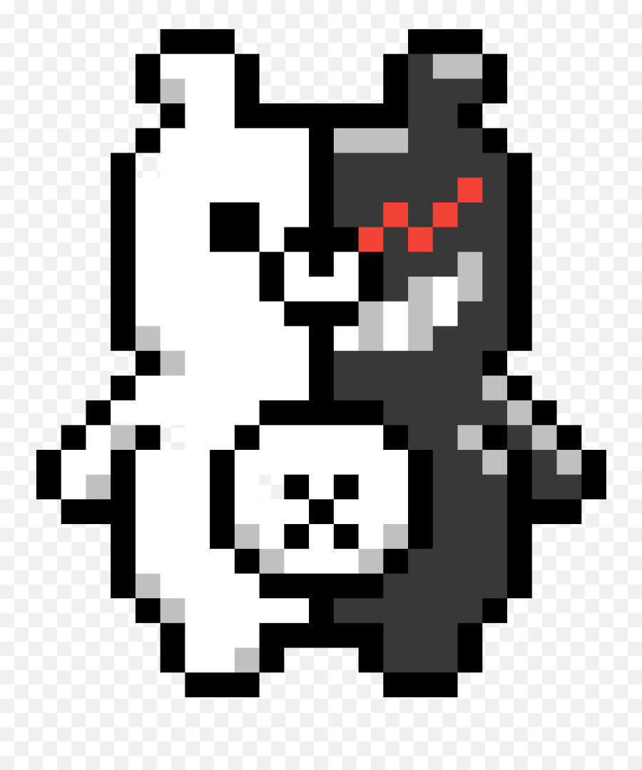 Pixilart - Monokuma By Awesomespaceman Monokuma Pixel Emoji,Monokuma Emoticon Text