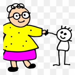 Little Tick Over - Drawing Of A Grandma And A Kid Emoji,Mixed Emotions Acapela