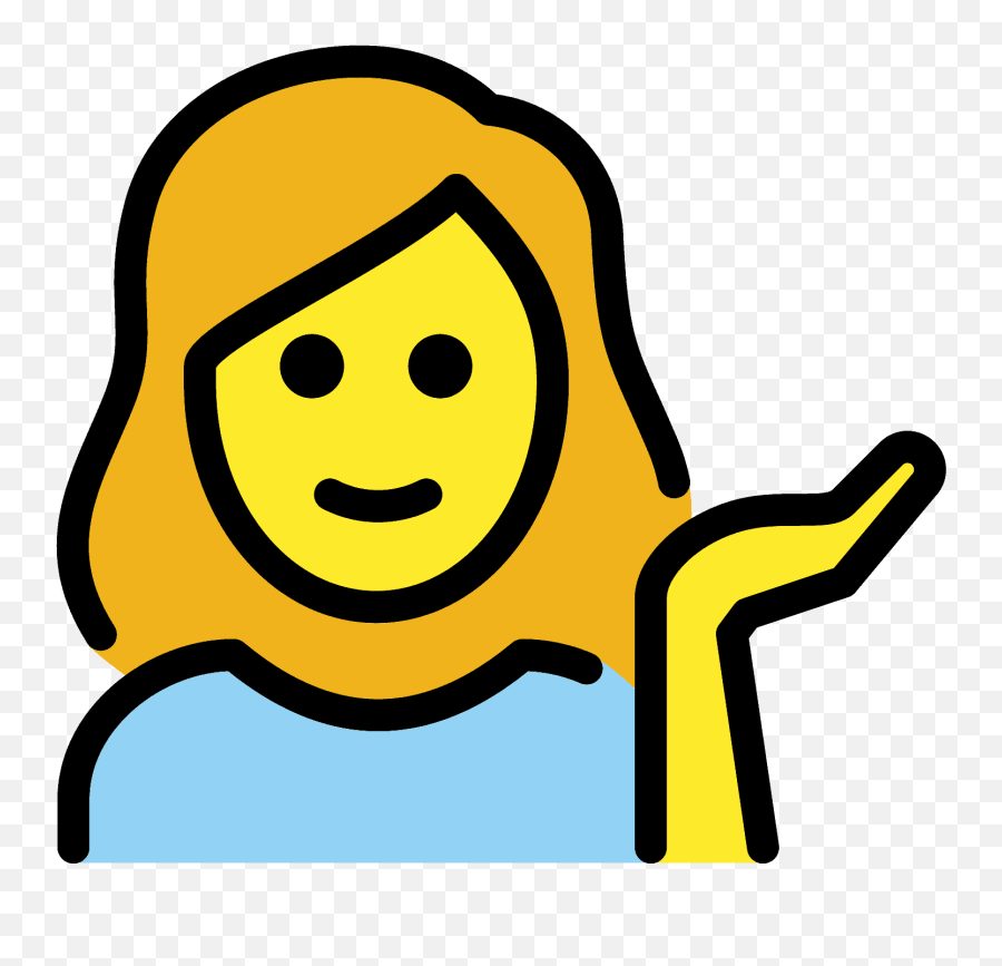 Woman Tipping Hand Emoji Clipart - Happy,Girl Emoji With Hand