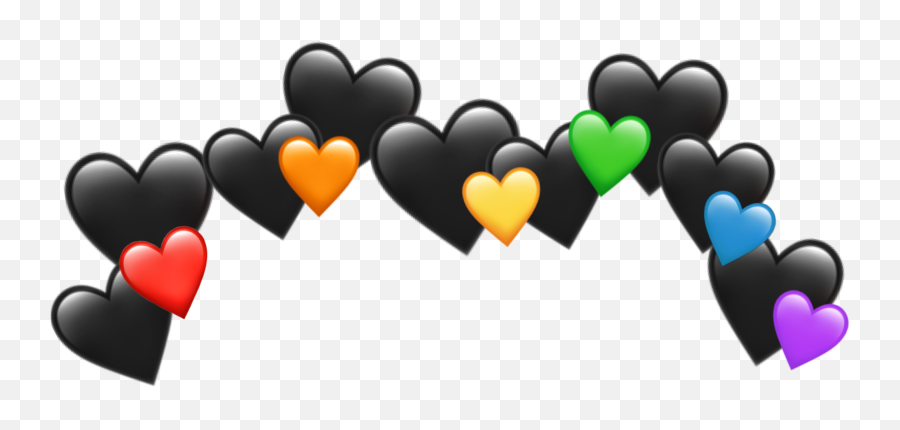 Emoji Black Rainbow Sticker - Nervous Emoji,Rainbow Heart Emoji