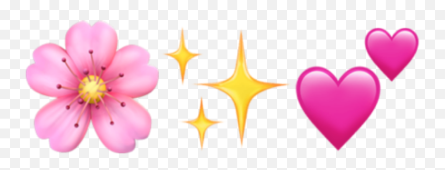 Emoji Iphone Heart Hearts Star Sticker By - Pink Flower Emoji Png,Iphone Emoji Hearts