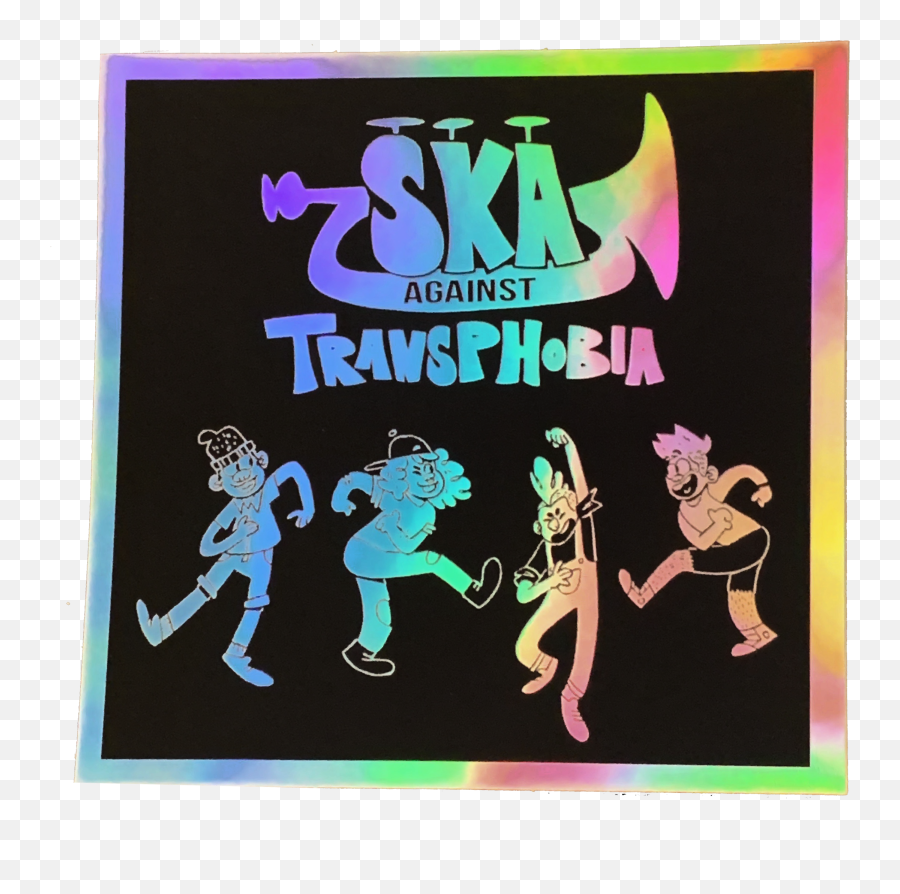 Pride 2021 Ska Against Transphobia Holographic Sticker Emoji,Hologrpahic Emoticons