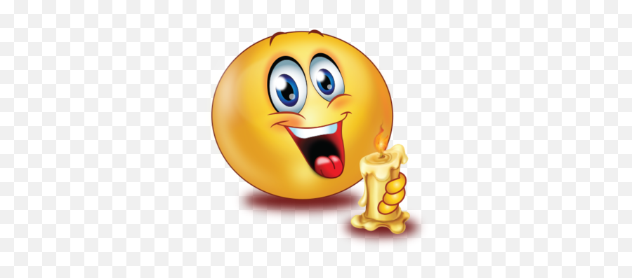 Happy Big Smile Holding Candle Emoji,Different Letter Emojis