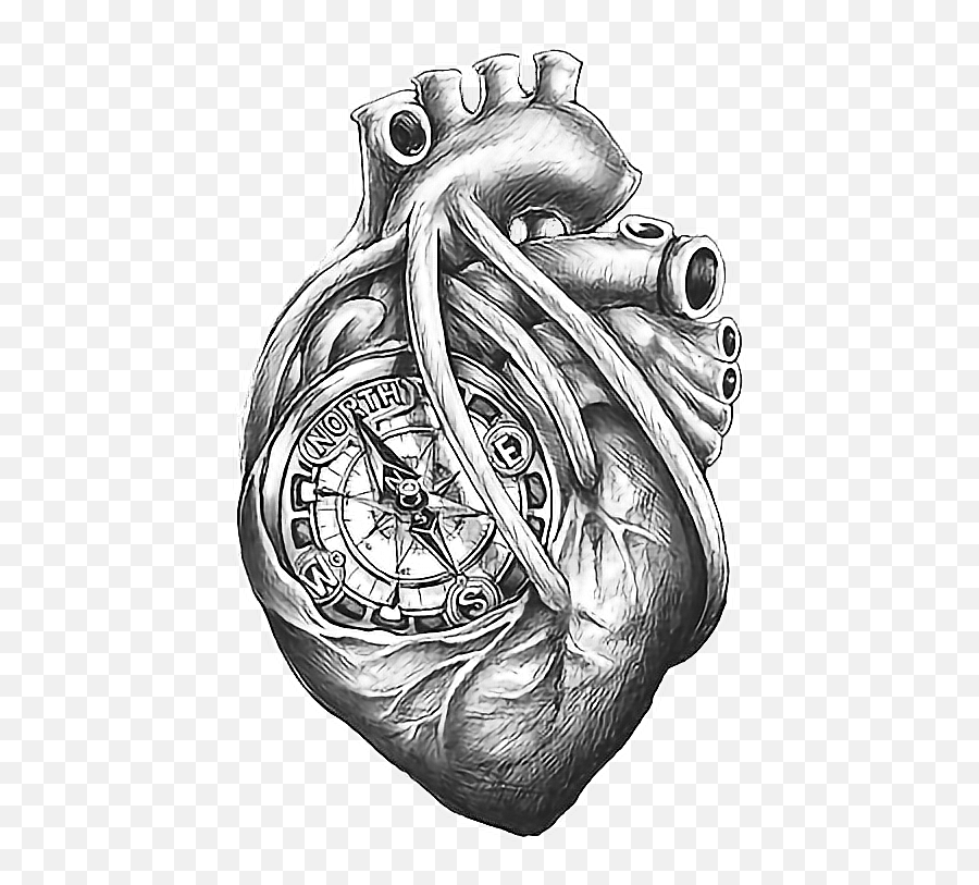 Heart Tattoo Steampunk Rock Sticker By Sky Emoji,Heart Emoji Tattoo